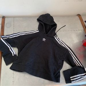 Adidas vintage adidas White and black hoodie xs 3 stripe sweatshirt Brailyn